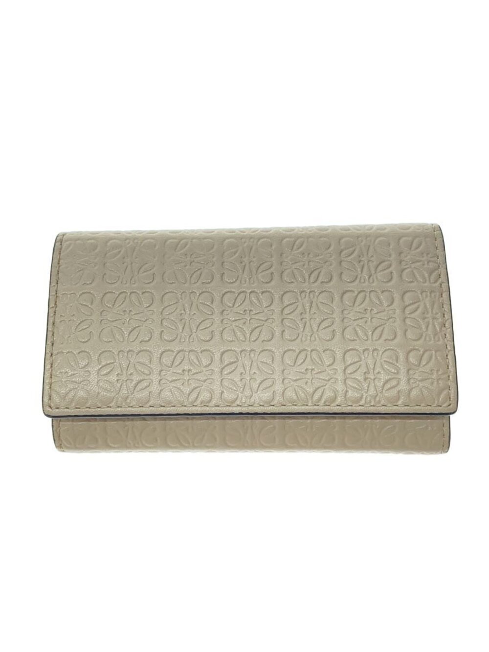 Loewe Key Case Wallet Leather Beige Cream All over